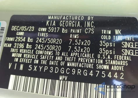 2024 Kia Telluride Ex X-Line z USA, uszkodzony, nr VIN 5XYP3DGC9RG475442